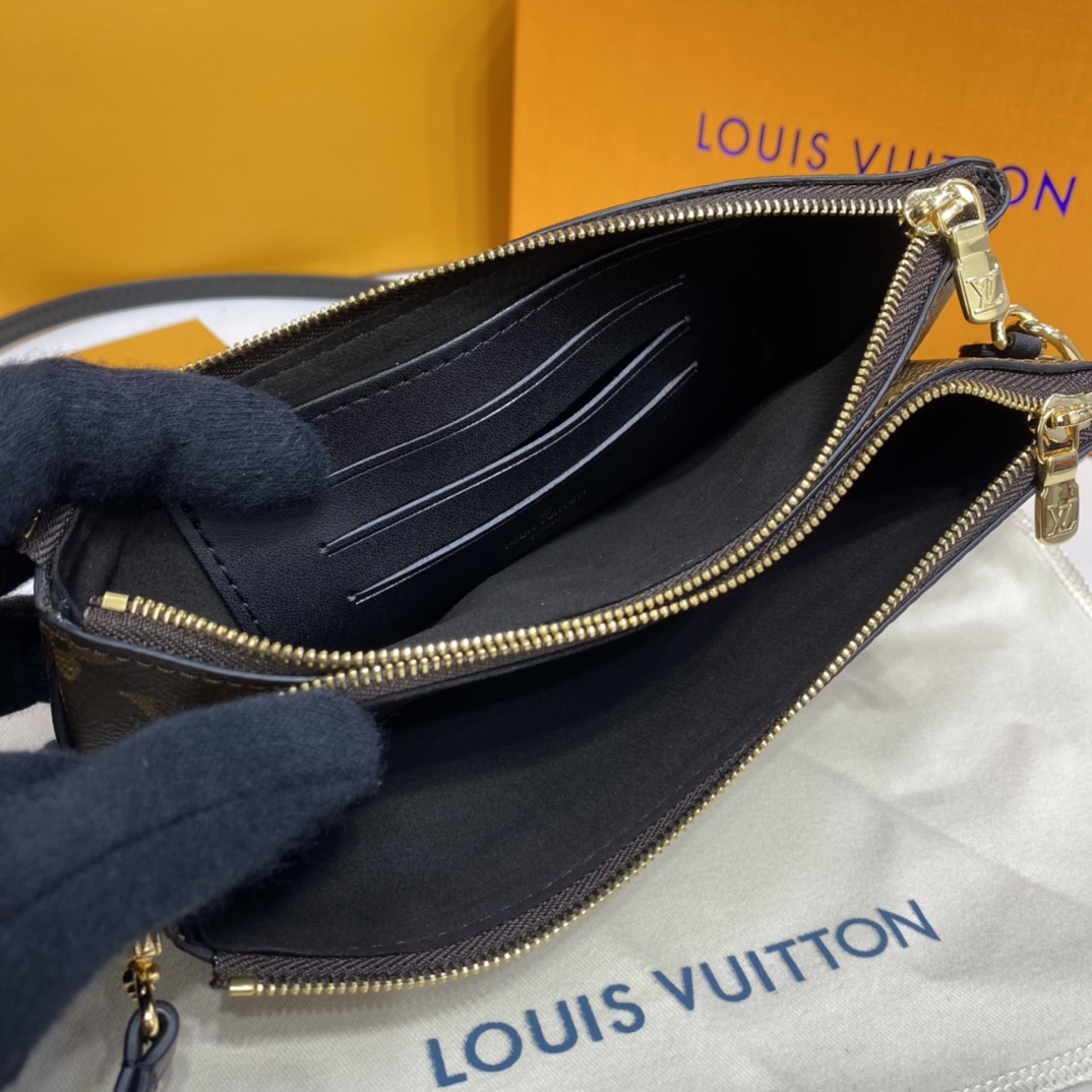 Louis Vuitton DOUBLE ZIP POCHETTE Handbag Monogram M69203 